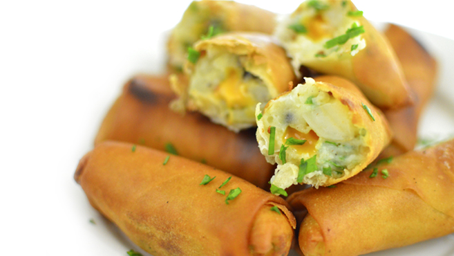 Loaded Mashed Potatoes Spring Rolls - EASY Rich Bitch Cooking Blog