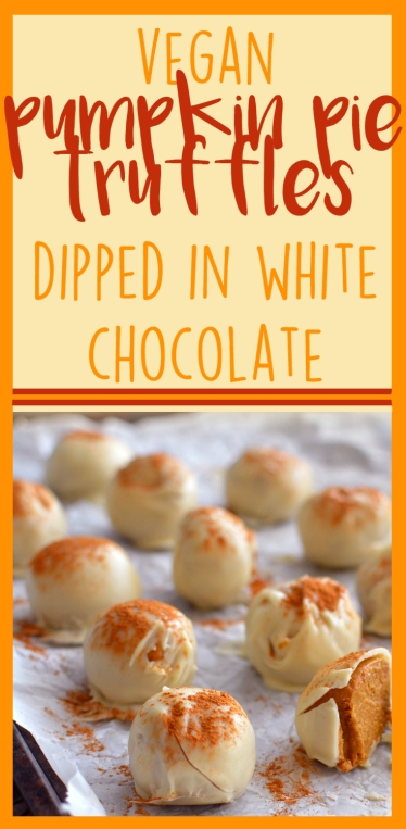 Vegan Pumpkin Pie Truffles In White Chocolate - Rich Bitch Cooking Blog