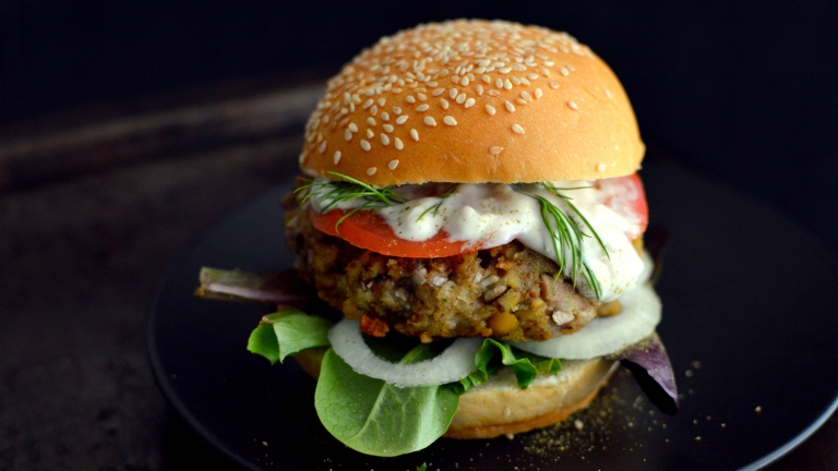 Vegan Mushroom Burger - Homemade Veggie Burgers (Vegan)
