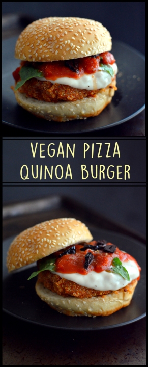 Vegan Pizza Quinoa Burger - Homemade Veggie Burgers (Vegan)