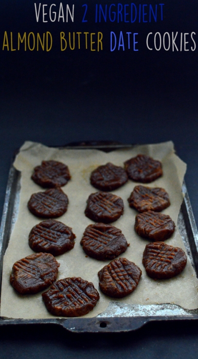 Vegan Almond Butter Cookies with Dates - Vegan 2 Ingredient Desserts (kinda) - Rich Bitch Cooking Blog - Simple Easy Fast Cheap